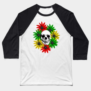 Flowers around a skull Baseball T-Shirt